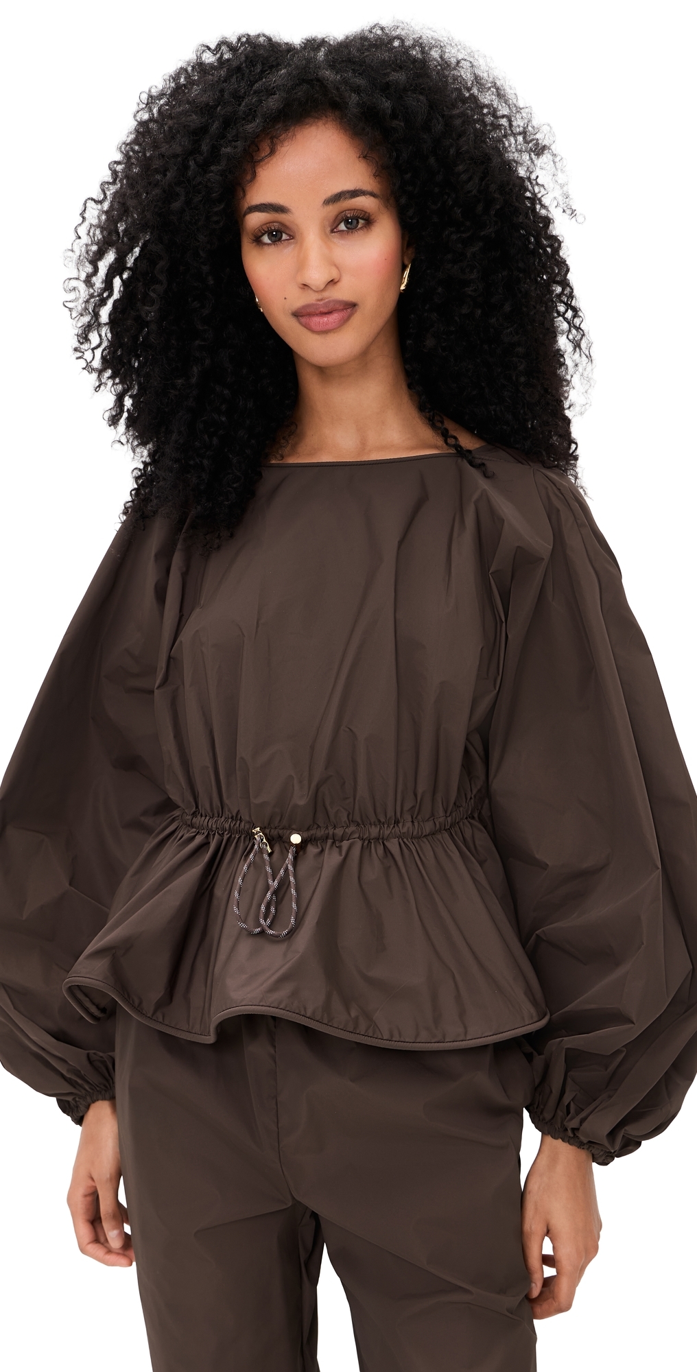 Zimmermann Alchemy Peplum Top Chocolate